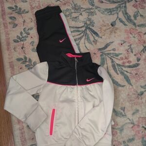 Nike Kids Black and White Jacket with Pink Accents
